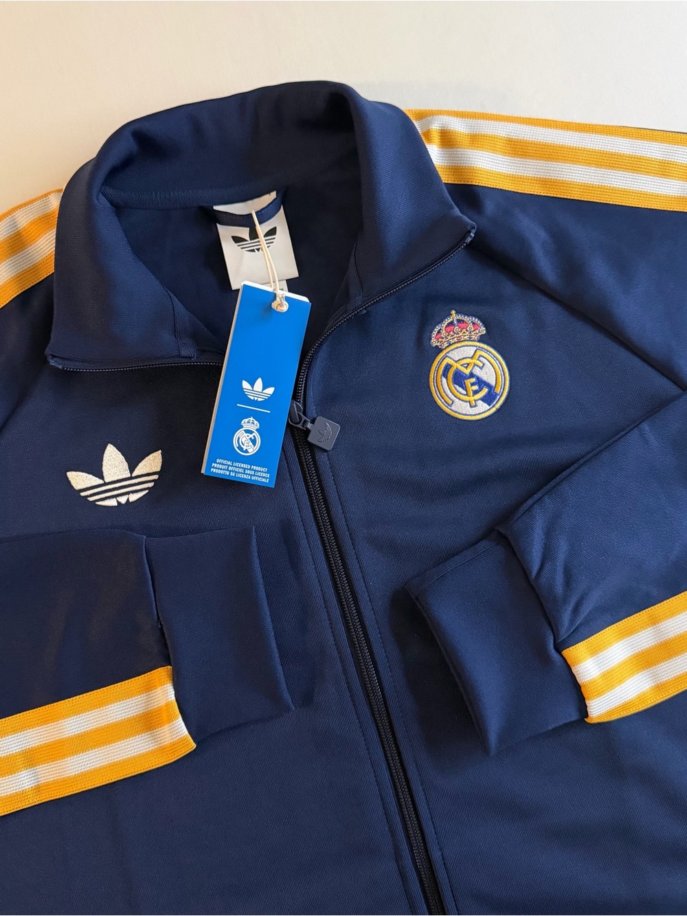 Real Madrid Adidas Originals Track Jacket Men L Retro Trefoil Logo Full Zip
